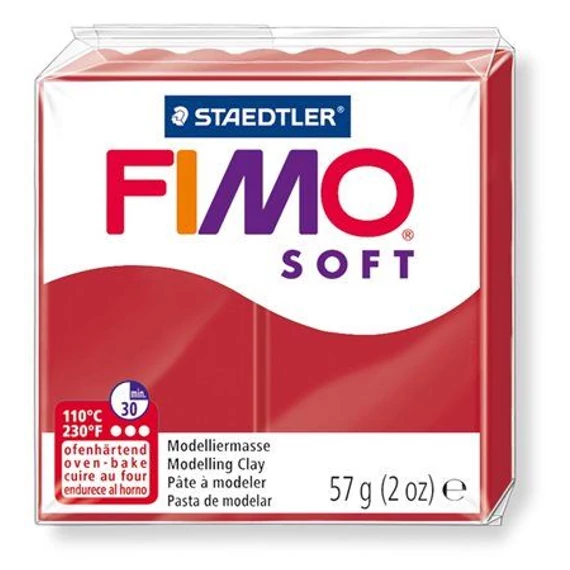 FIMO "Soft" gyurma 57g égethető karácsonyi piros (8020-2 P)