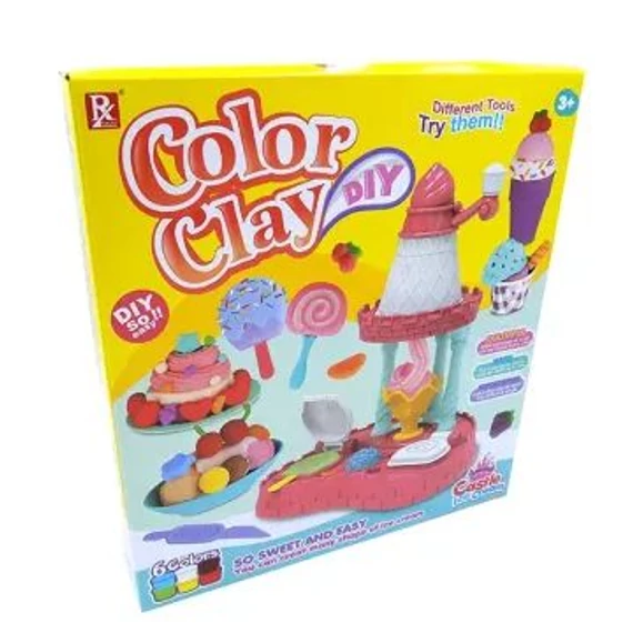 Manyuk Toys Fagylaltozó gyurmaszett kastély formájú gyurmanyomóval (736B-3)