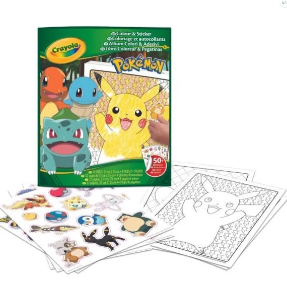 Crayola Color & Sticker: Pokémon foglalkoztató (04-2740)