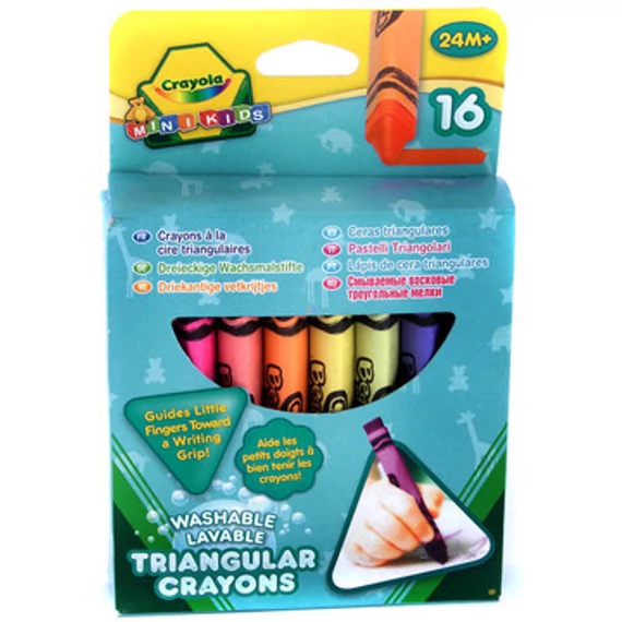 Crayola Mini Kids: Háromszög tömzsi viaszkréták - 16 db (52-016T)