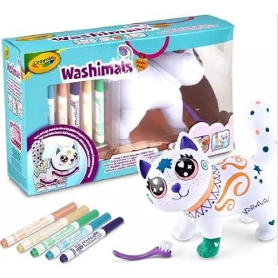 Crayola Washimals: Kimosható óriás cica figura - 15 cm (74-7518)