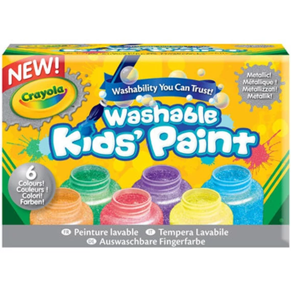 Crayola: Lemosható metál festék - 6 darabos (54-5000)