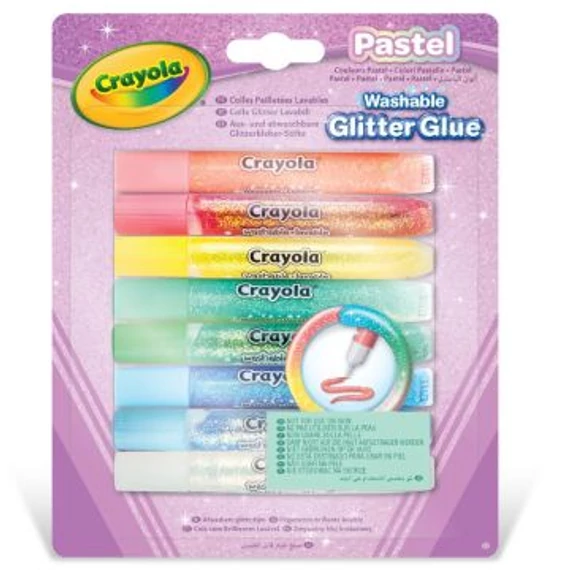 Crayola: Pasztell csillámos ragasztó - 8 db (69-3524)