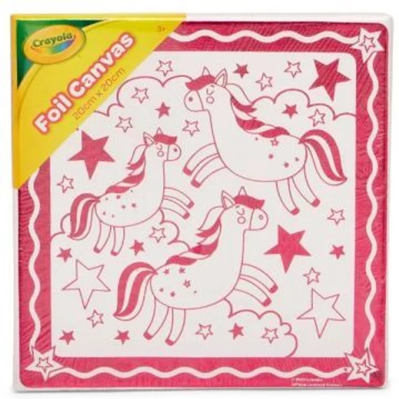Hunter Price Crayola: Fóliás vászonkép unikornis mintákkal - 20 x 20 cm (15787)