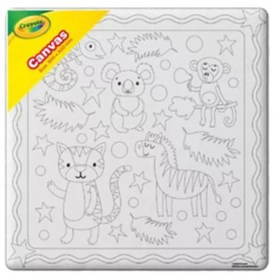Hunter Price Crayola: Fóliás vászonkép dzsungel mintákkal - 20 x 20 cm (15784)
