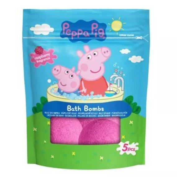 TradeUniverse Peppa malac: Fürdőbomba, 5 x 50 g - málna illatú (8687)