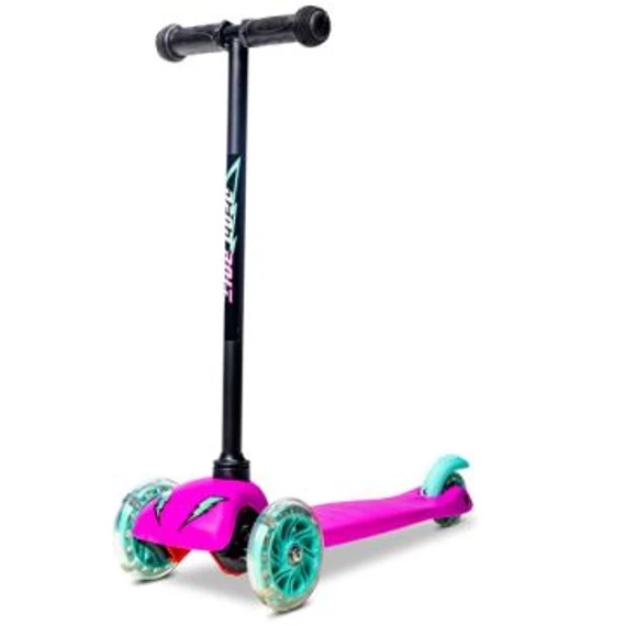 Ybike Yvolution: Neon Bolt háromkerekű roller világító kerékkel - Rózsaszín (NS14P4)