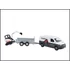 Volkswagen Transporter autó utánfutóval, kotrógéppel 27 cm