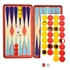 Backgammon, mágneses, társasjáték, 10x19 cm fém dobozban