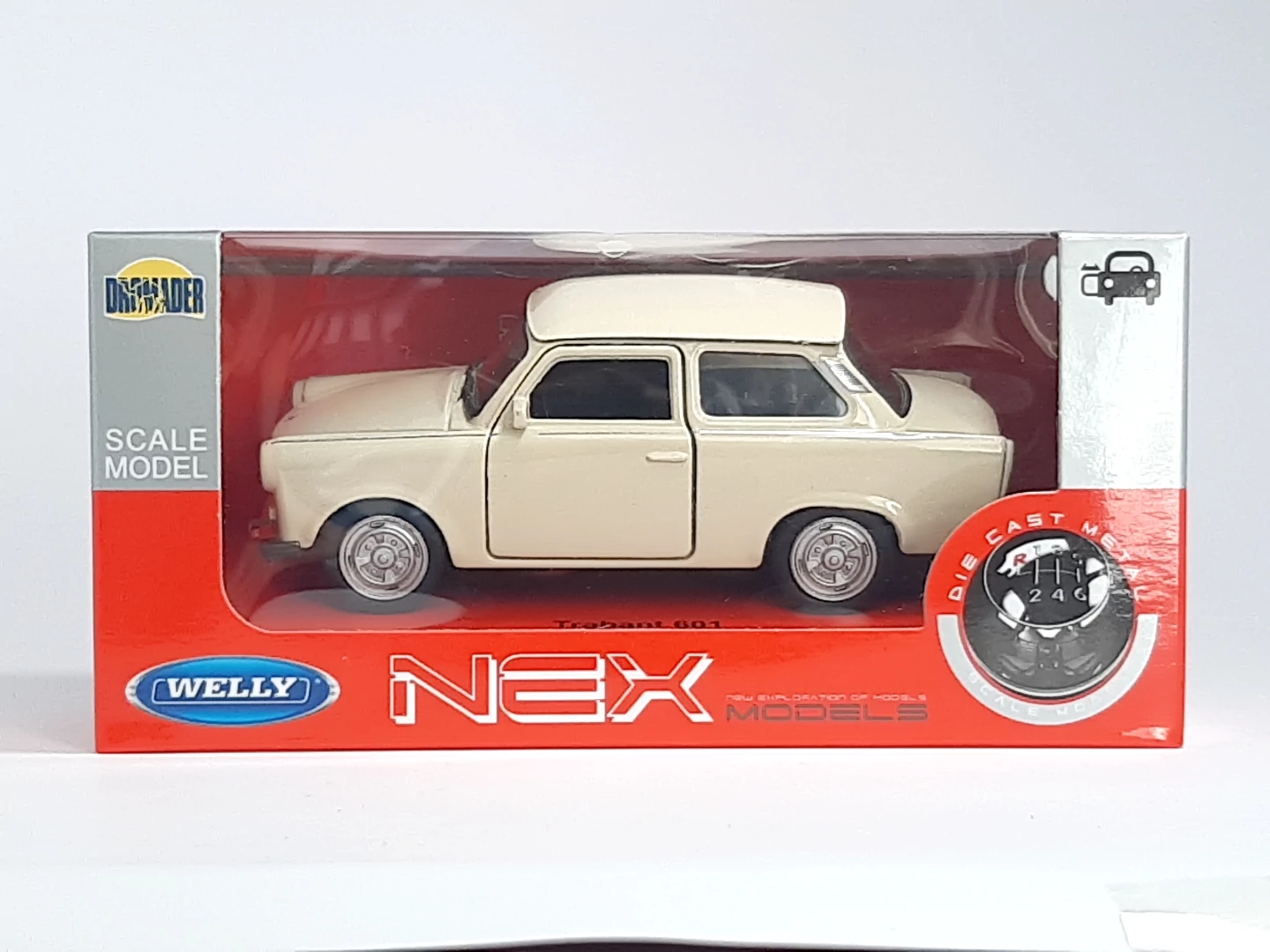 Welly Nex Trabant 601 Fém Kisautó (1:34) - Fehér (doboz nélkül)