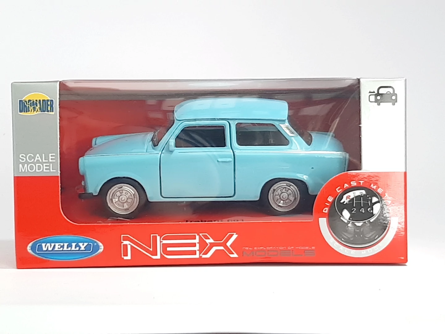 Welly Nex Trabant 601 Fém Kisautó (1:34) - Kék (doboz nélkül)