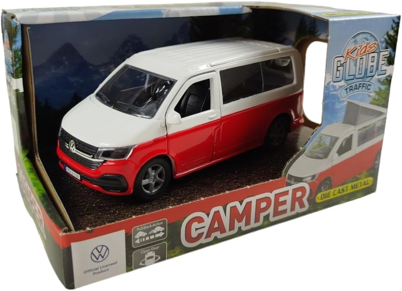 Kids Globe VW Transporter Camper Fém Kisautó 13,5 cm