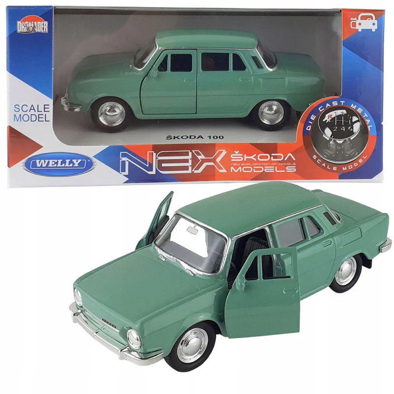 Welly Nex Skoda 100 Fém  Kisautó (1:32)- Zöld