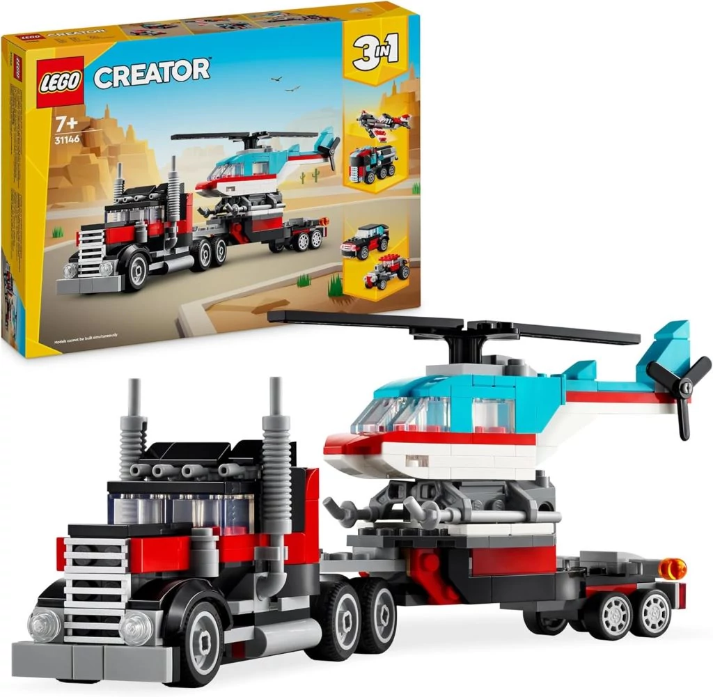 Lego Creator 3-in-1 Platós teherautó és helikopter (31146)