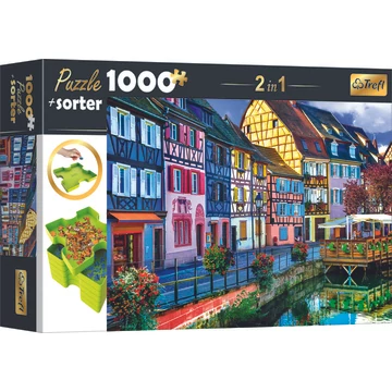 Trefl: Színes utcakép puzzle - 1000 darabos + szortírozó tálca (10661)