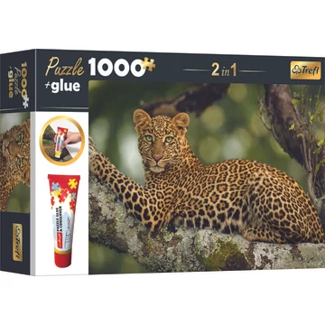 Trefl: Leopárd puzzle - 1000 darabos + ragasztó (10644)