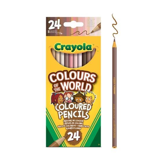 Crayola: Sokszínű Világ, bőrszín árnyalatok színes ceruza készlet - 24 db-os (68-4607)