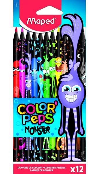 MAPED: Color Peps Monster színes ceruza készlet - háromszögletű 12 db (IMA862612)