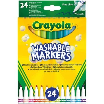Crayola: Lemosható, vékonyhegyű filctoll készlet - 24 db-os (58-6571)
