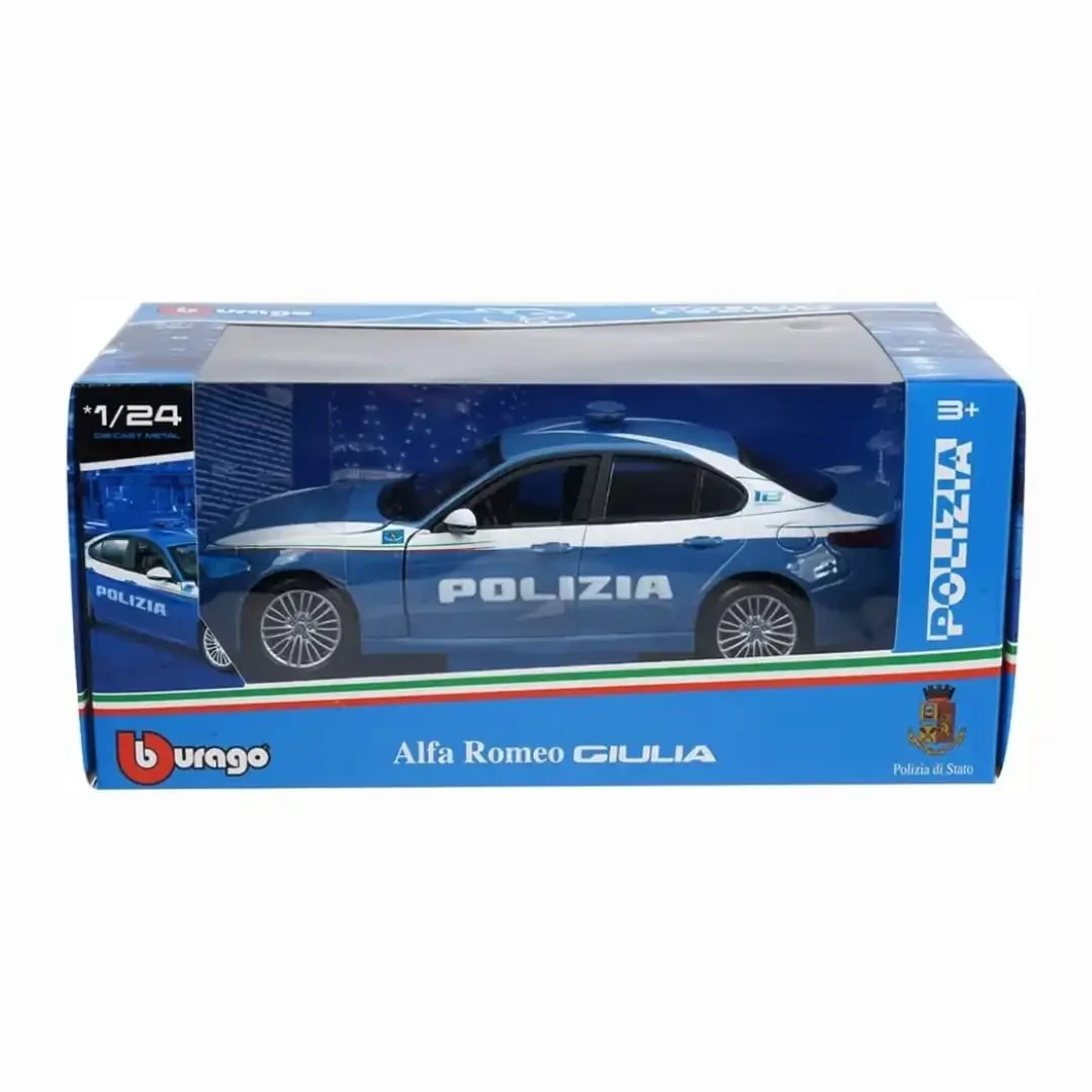 Bburago Alfa Romeo Giulia rendőrautó fém autó 1:24