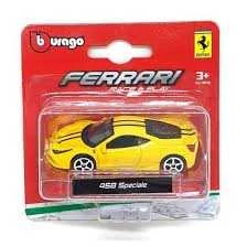 Bburago Race and Play Ferrari 458 Speciale sárga fém autó 1:64