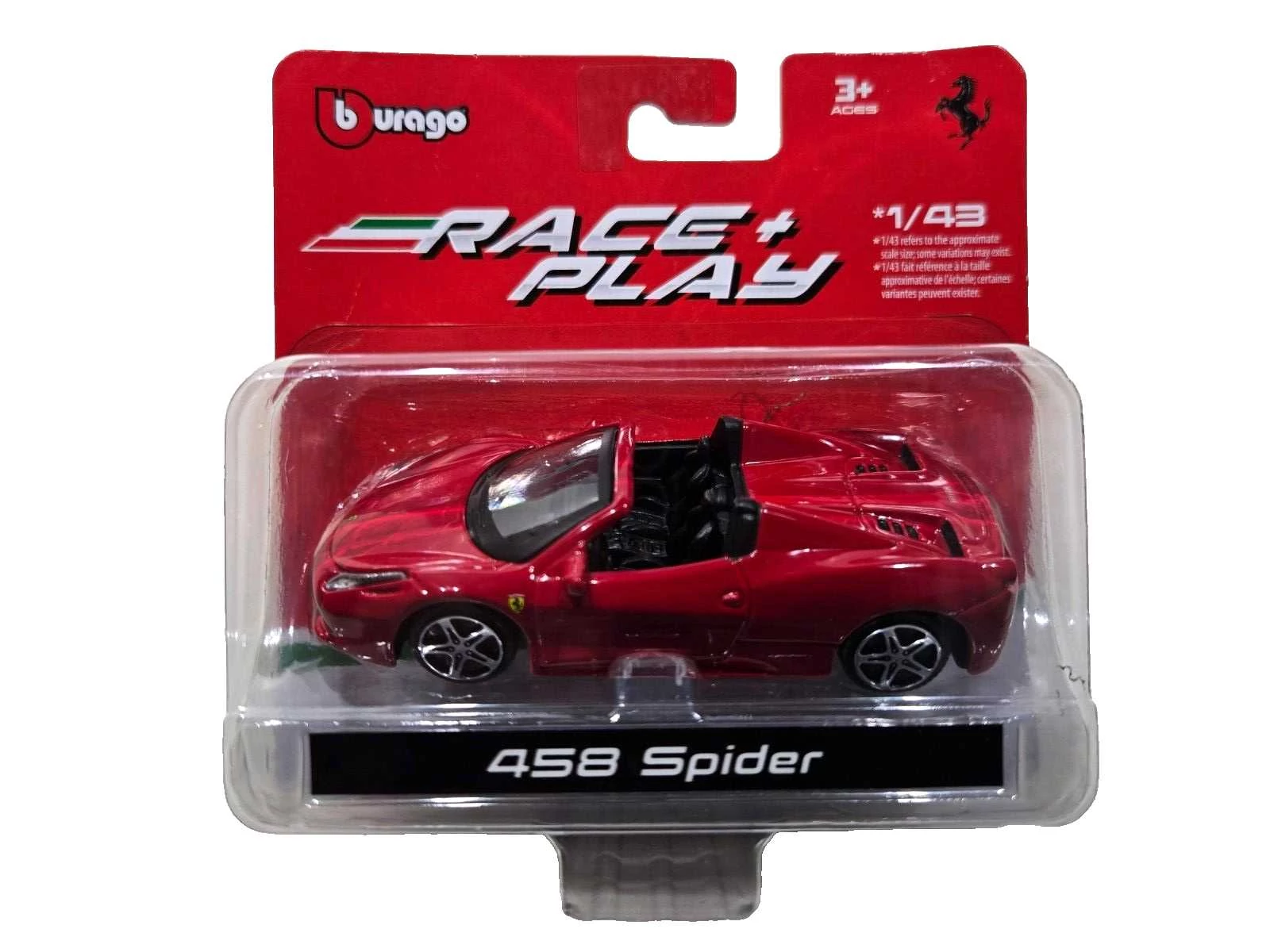 Bburago Race and Play Ferrari 458 Spider fém autó 1:64
