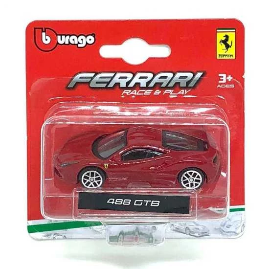 Bburago Race and Play Ferrari 488 GTB piros fém autó 1:64