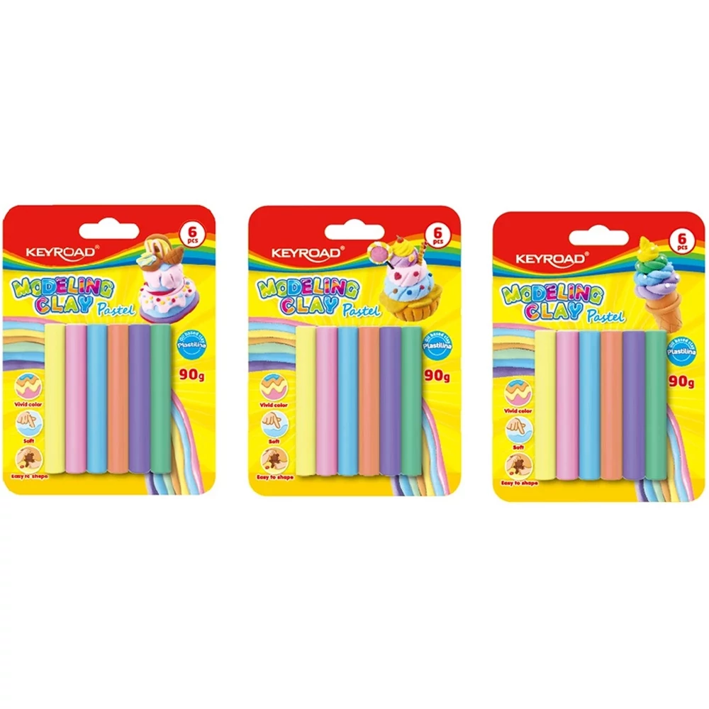 Keyroad Gyurmakészlet 90 g 6 db/bliszter  Pastel pasztell színek (KR972235)