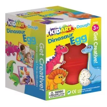 KIDART Kid Art: Dinótojás gyurma készlet 4 színű gyurmával és formákkal (DOP60/DN)