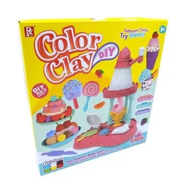 Manyuk Toys Fagylaltozó gyurmaszett kastély formájú gyurmanyomóval (736B-3)