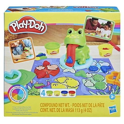 Hasbro Play-Doh: békák és színek kezdőkészlet 4db gyurmával (F69265L0)