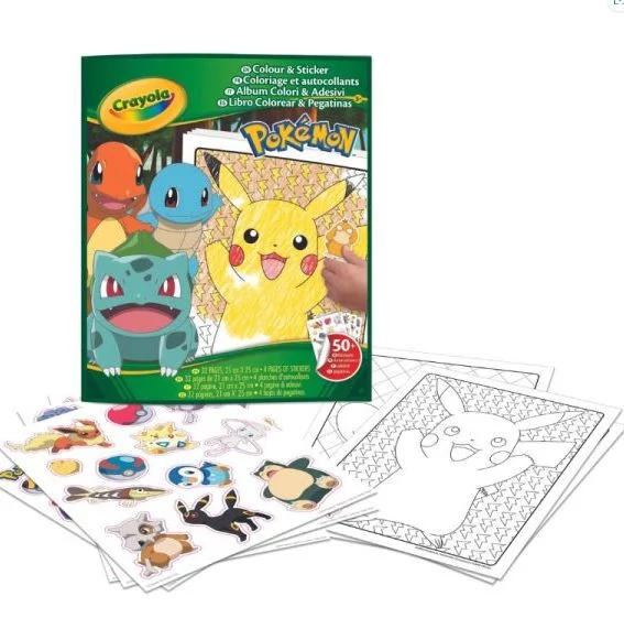 Crayola Color & Sticker: Pokémon foglalkoztató (04-2740)