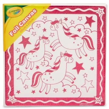 Hunter Price Crayola: Fóliás vászonkép unikornis mintákkal - 20 x 20 cm (15787)