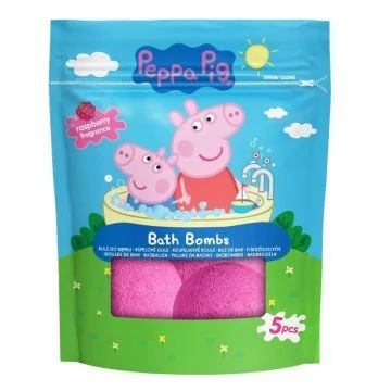 TradeUniverse Peppa malac: Fürdőbomba, 5 x 50 g - málna illatú (8687)
