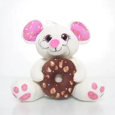 Flo's toys egér fánkkal 20cm fehér